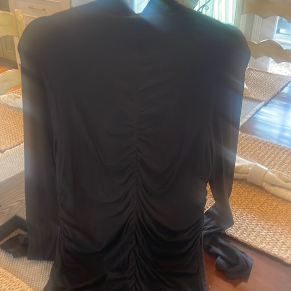 Veronica beard ruched front black turtleneck dress size medium. Worn once - Picture 1 of 3
